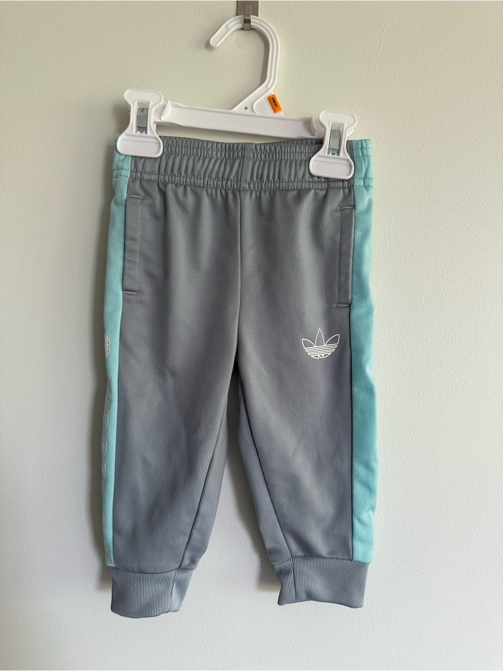 Adidas Kids Gray & Mint Track Pants Athletic